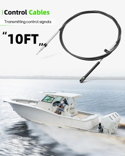 Outboard Throttle And Shift Control Cable Kit 10 Foot 2 Pack Fits Mariner Mercury Mercruiser Force Engines From 1965 To Present