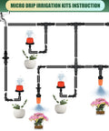 Diagram of All In One 300 Piece Drip Irrigation Fittings Kit For One Quarter Inch Tubing With Adjustable Emitters and Nozzles.