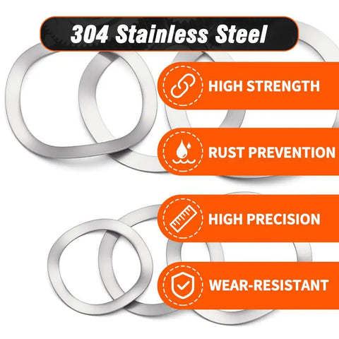 Image of Badass Rock Solid 240 Piece Wave Washer Assortment Kit Using M3 To M25 Metric Sizes Made From Top Shelf 304 Stainless Steel.