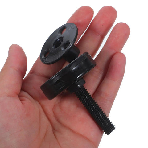 Hand holding Four Pack Adjustable Furniture Leveling Legs With Heavy Duty Threaded Feet, Anti Slip Levelers For Cabinets, Sofas, Tables