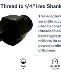 Precision Machined Heavy Duty 5/8 To 1/4 Inch Hex Shank Drill Adapter Slick Conversion Tool For Core Bits And Drill Press, steel material.