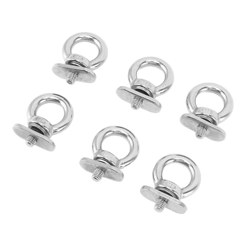6 Pack Track Mount Beefy Tie Down Eyelets Stainless Steel Eye Bolt Anchor Kit