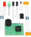 Dope Dual 555 Timer Circuit Kit for Electronics Training and DIY Projects components displayed, including NE555 chip and LEDs.