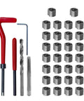 Heavy Duty M8 Thread Repair Kit With 30 Pieces Helicoil Set M8 By 1.25 Includes Insertion Tool Drill Bit Lug Breaker Tool M8 Tap Wrench