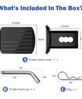 Heavy Duty American Flag Trailer Hitch Cover For 2 Inch Receivers With Pin And Clip Black Metal Shield Protects Your Hitch
