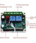 Front view of ECO-WORTHY forward/reverse DC motor controller kit with dual blue Songle relays and wireless module