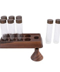 Slay Your Kitchen Game With This Top Shelf Airtight Coffee Bean Cellar Featuring Durable Walnut Wood And Sleek Glass Tubes To Lock In Peak Freshness For Serious Baristas - coffee storage set with wood base and glass tubes.