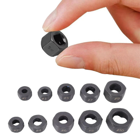 Heavy Duty 10-Piece Impact Nut Remover Set With Storage Box For Stripped Bolts Grab Broken Screws Super Tough No 45 Steel Short Extractor Kit That Slows Down Your Work And Gets You Out of The Jam Fast, 3/8in #5 size
