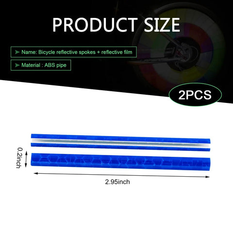 Blue reflective strips from Multicolor 72 Piece Bicycle Spoke Reflectors Kit With 360 Degree Visibility For Night Riding