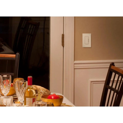 LED Dimmer Switch Kit For Dimmable LEDs 3-Way Multi-Location With Companion Dimmer installed on dining room wall