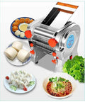Premium 304 Stainless Steel Electric Noodle Maker Built Different For Fast Hassle Free Fresh Pasta Creation Perfect kitchen setup with dishes of pasta and fresh ingredients.