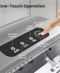 Portable Countertop Ice Maker With Carry Handle Quick Bullet Ice For Party Ready Vibes Lightweight Build control panel with indicators and touch button.