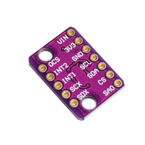 Six DOF Inertial Measurement Sensor Module With Accelerometer And Gyroscope For Dope DIY Robots And Embedded Projects Pro Grade Motion Sensing And Ultra Precise Data purple PCB with labeled pins