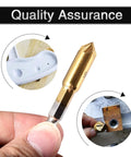 HOHXEN 6‑pc titanium-coated countersink chamfer drill bits with hex shanks