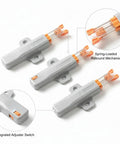 Push Latch for Handle Free Cabinet Doors With Spring Loaded Rebound Mechanism PP plastic, showing adjuster switch and rebound mechanism.