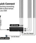 Black LED Recessed Lighting Kit With Dope 8 Piece 3000K Warm White Wall Panel Lights wiring diagram with LED driver and touch switch