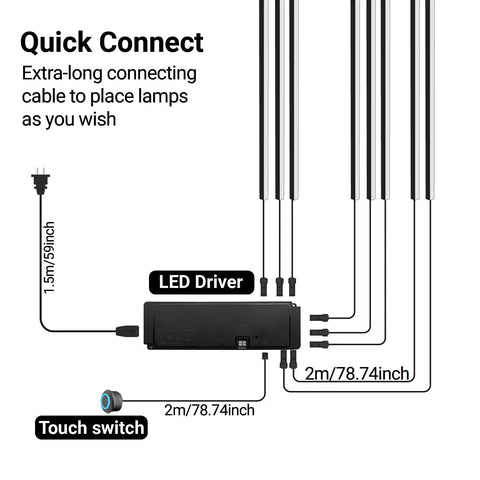Black LED Recessed Lighting Kit With Dope 8 Piece 3000K Warm White Wall Panel Lights wiring diagram with LED driver and touch switch