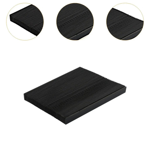 Heavy Duty CNC Accordion Guard Bellows Cover, Stretchable Rubber PVC Shield for Milling Machines, black accordion folds