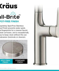 Oletto Tall Modern Pull Down Kitchen Faucet With Single Handle Spot Free Stainless Steel Finish for clean, corrosion-resistant kitchen use