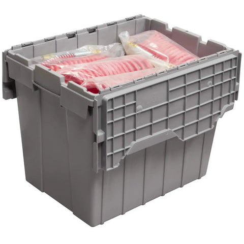 Heavy Duty Plastic Storage Totes With Hinged Flip Top Lids Blue 21.5 X 15 X 17 Inch Stackable 3 Pack for organizing supplies