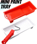 Red and white mini paint trays with roller handle from 2 Inch Paint Roller Kit With High Density Foam Rollers And 3/8 Inch Nap Microfiber Covers For Walls Cabinets Craft And Touch Up Includes Mini Rollers Tray And 16 Piece Set For Pro DIY Projects