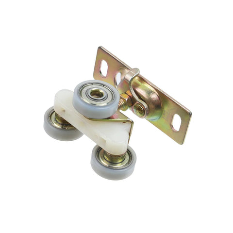 Two Pack Alloy RV Pocket Door Rollers With Hangers For Sliding Doors White Finish Durable Alloy Wheels For Smooth And Stable Door Movement In Trailers And Homes 54x40x42mm Size And Easy Fit.