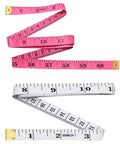 Dual Pack 60 Inch Soft Measuring Tape Set For Body Measurements, Fabric Sewing And Tailoring, Rose Red and White