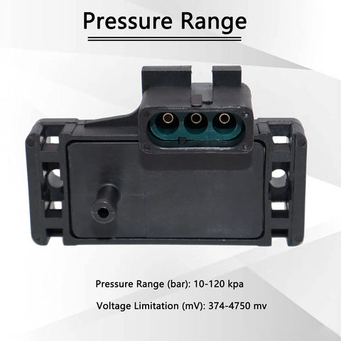 Map Sensor Replacement For Chevy GMC Buick Cadillac Vehicles Direct Fit OE Replacement For Plug And Play Manifold Absolute Pressure Sensor Improves Idle Fuel Trim And Throttle Response, pressure range 10-120 kPa