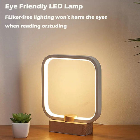 Cozy Minimalist Square Bedside Lamp With 3 Color Temperatures And Dimmable LED Lighting A Perfect Night Light For Bedroom Or Living Room Aluminum Accent Table Lamp For Office And Vibe Worthy Home Decor Gift illuminated on table