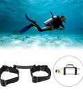 Adjustable Scuba Tank Carrier With Cushioned Handle And Fully Adjustable Straps Durable Air Cylinder Holder In Use Underwater View