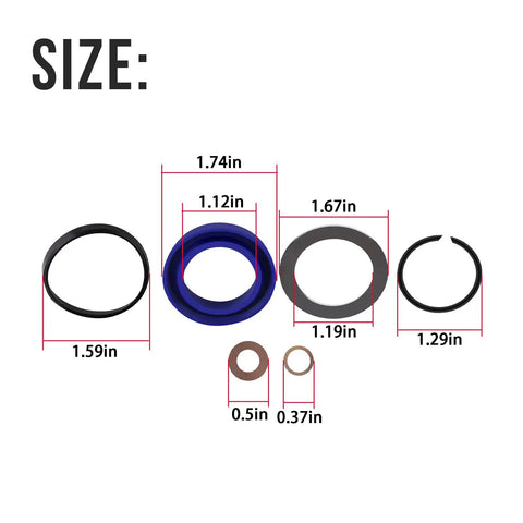 Size dimensions of Cylinder Seal Kit For 10 Ton Hydraulic Ram 10000 Psi Rams And 2 To 14 Inch Stroke Options Compatible With RC102K
