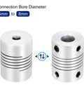 Two Pack 5mm To 8mm Aluminum Shaft Coupling Flexible Beams 25mm Long 19mm OD For Motors Encoders 3D Printers CNC Machines DIY Bots
