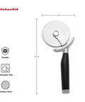 Pizza Cutter Roller Wheel With Sharp Blade For Crusts And Pies, Built In Finger Guard And Comfort Grip, 9.1 Inch, Stainless Steel