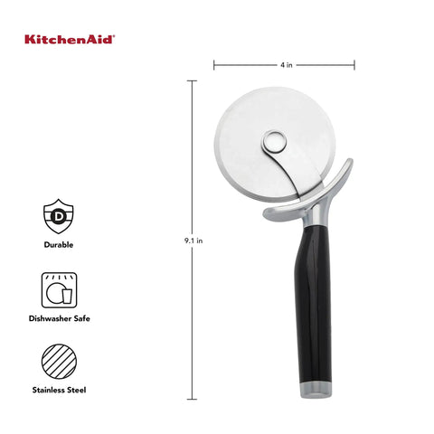 Pizza Cutter Roller Wheel With Sharp Blade For Crusts And Pies, Built In Finger Guard And Comfort Grip, 9.1 Inch, Stainless Steel