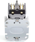 Front view of One Pole Heavy Duty Air Conditioner Contactor 30 Amp 24V Coil for Condenser and Compressor HVAC, showing terminals and mounting base.