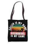 Dragon Boat Paddler Tote Bag For Dragonboating Gear And Team Races, black with colorful graphic and fun text, 16x16 size