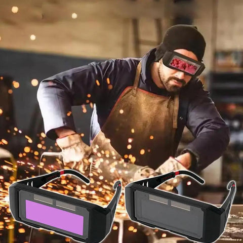 Badass Auto Darkening Welding Goggles with Instant Arc Sensing for Pro Level Eye Protection and Heavy Duty Spark Shielding close-up.