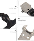 Flexible Draw Latches Set With Durable T Handle Hasp For Hood And Tool Boxes Cabinets And RVs Stainless Steel