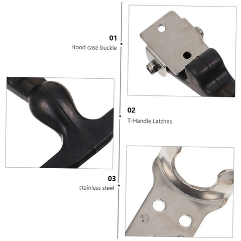 Flexible Draw Latches Set With Durable T Handle Hasp For Hood And Tool Boxes Cabinets And RVs Stainless Steel