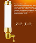 Sick Wall Mount Coffee Bean Dispenser Heavy Hitter Acrylic Canister with transparent body and gold finish for easy bean access.