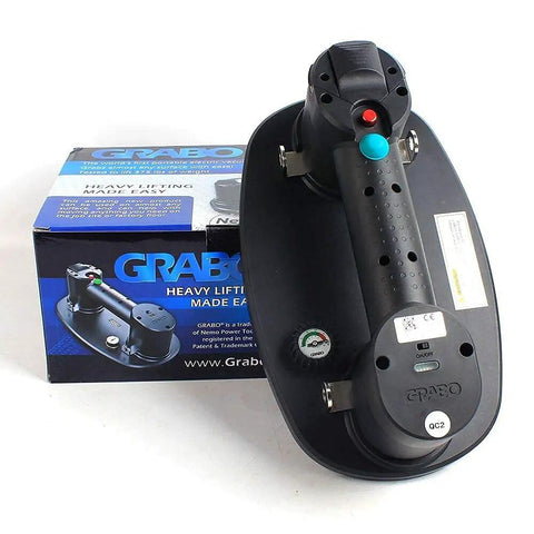 Portable Electric Vacuum Suction Cup Lifter For Wood Tile Marble Drywall Heavy Duty hand tool on display with user manual.