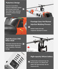One Thirty Fourth Scale UH Huey RC Helicopter With GPS Positioning, LED lights, injection molded body, close-up details