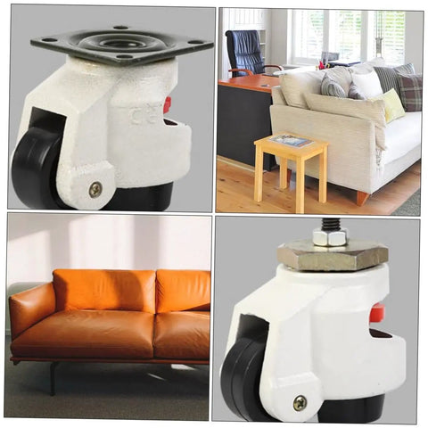 4 Pack Heavy Duty Leveling Workbench Casters With Single Wheel GD-80F, 500 Kg Load Capacity Transport Wheels, Adjustable Base For Industrial Equipment, Built To Move Your Shop Benches And Heavy Machinery on white alloy caster wheel