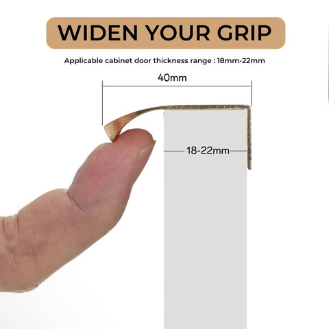 Aluminum Alloy Brushed Bronze Cabinet Pulls 39.37in Hidden Finger Edge Pulls with grip width measurement.