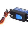 Heavy Duty One Ten Scale RC Servo Featuring All Metal Gears Twelve KG High Torque Digital Motor, top view with wires.