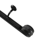 Top Notch Three Foot Aluminum Handrail Kit With Rust Proof Slick Matte Black Finish For Indoor Outdoor Stairs Decks And Landings Smooth No Hassle Mounting Setup, close-up view of the handrail.