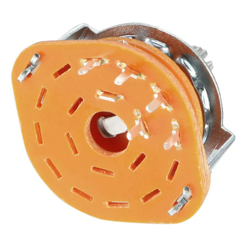 Band Selector Rotary Switch 5 Pin 1 Pole 4 Position One Deck 9mm Thread 6mm Shaft 14mm Length for DIY Projects top view