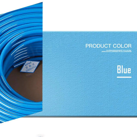 Blue Polyurethane Pneumatic Hose Thirty Two Point Eight Feet Ten Meter Length Three Eighths Inch Outer Diameter on display