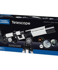 Beginner Kids Telescope With Built In Compass For Super Easy Space Watching And Terrestrial Clues, Refractor Astronomical Scope, 100x Magnification, 400mm Focal Length, Finderscope, Durable Aluminum Tube on product box