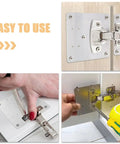 Installation of Stainless Steel Cabinet Hinge Repair Plates With Screws 6 Pack Frameless Cabinet Fixes Durable No Fuss